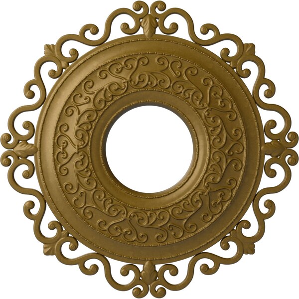 Ekena Millwork Orrington Ceiling Medallion (Fits Canopies up to 6 1/4"), 22"OD x 6 1/4"ID x 1 3/4"P, Gold CM22ORGLS - main